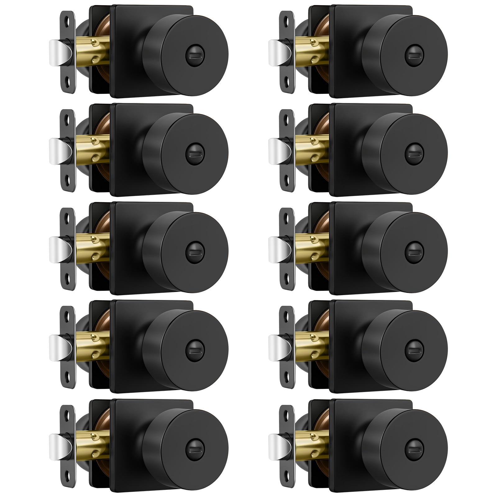 Haidms Matte Black Door Knobs - 6 Pack -32