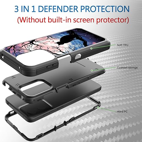 Miniatura 2 de Funda para Moto G Play 4G 2024, a prueba de golpes, 3 capas, protección de cuerpo completo, resistente, de alto impacto, funda dura para Motorola