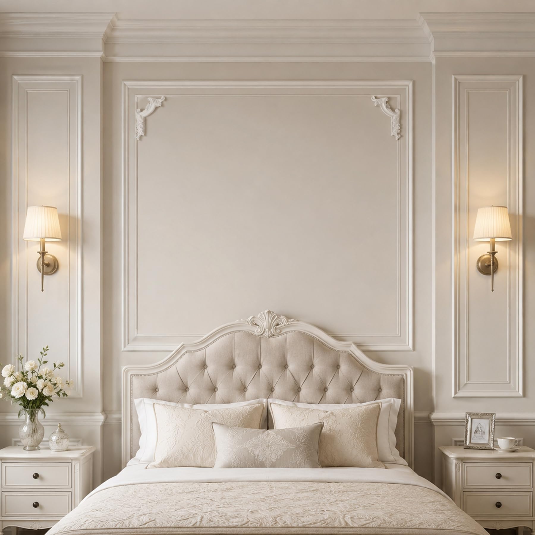4 PCS Angolari Decorativi per Pareti E Soffitti in PU Modanature Angolari 3D con Decorazioni Floreali Profili Decorativi Verniciabili per Cornici E Angoli Elegante Finitura