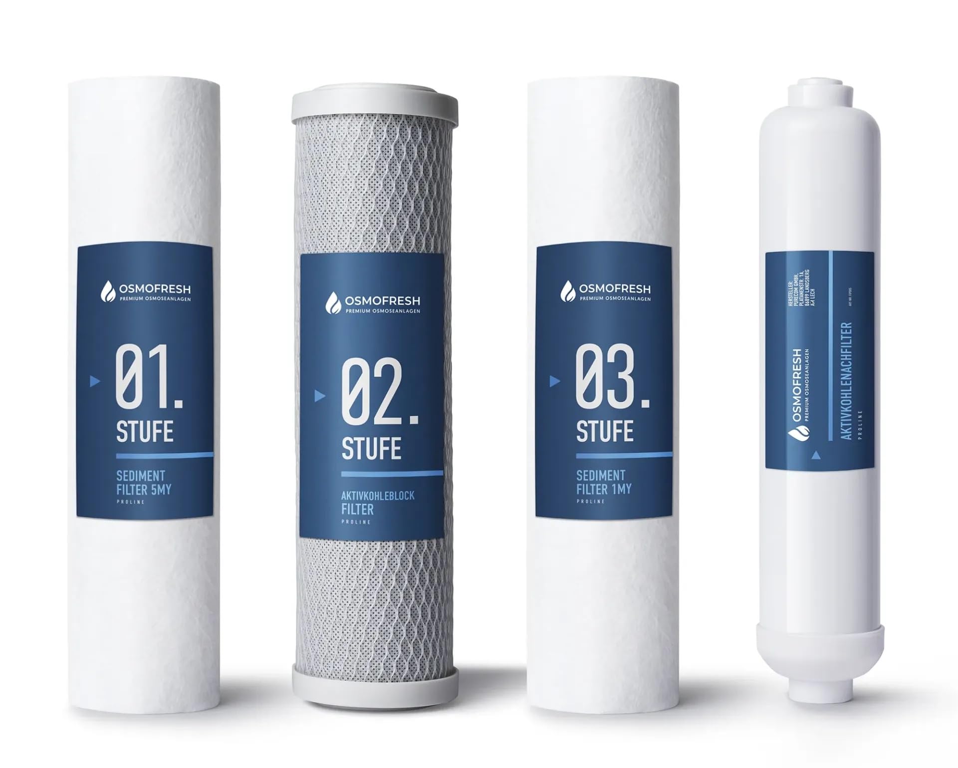 OsmoFresh Filterset Proline 10 Zoll | Ersatzfilter für Osmoseanlagen und Umkehrosmose Wasserfilter | Effektive Filterleistung | Qualität von OsmoFresh