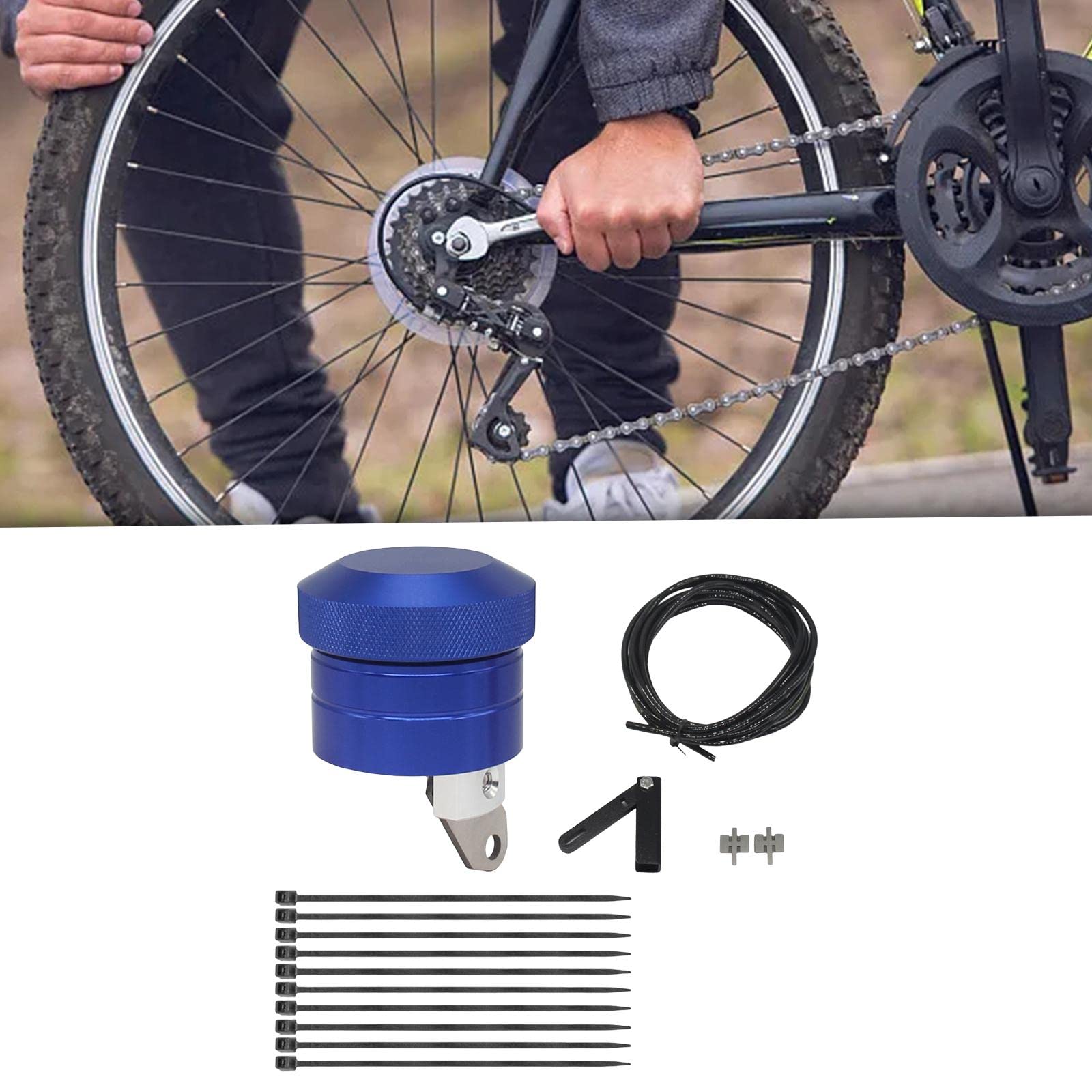 Motorrad Kettenöler Universal Aluminium Ölbehälter Handsteuerung für Motorradketten Schmiersystem für Motorradwartung, Blau
