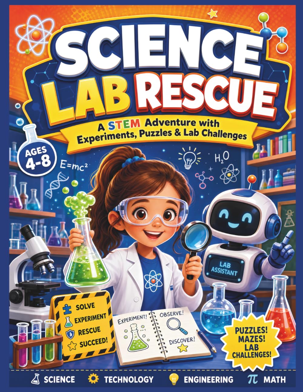 Science Lab Rescue!: A STEM Adventure with Science Puzzles, Experiments, Mazes, Logic Challenges & Problem-Solving Activities for Kids Ages 4–8 (Brave Little Steps – STEM Learning Series)