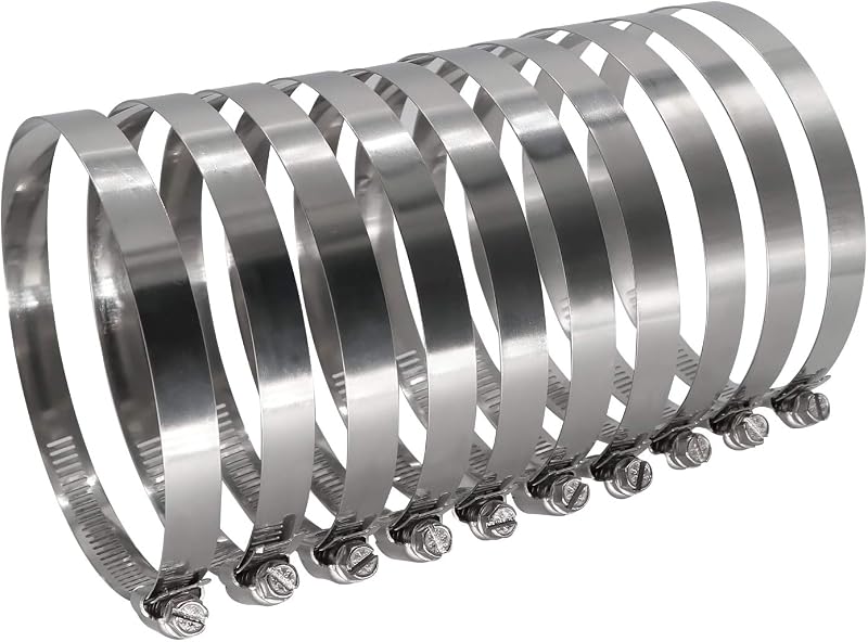 Abraçadeira de mangueira ROADFORMER em aço inoxidável 116–140 mm – Kit com 10 unidades