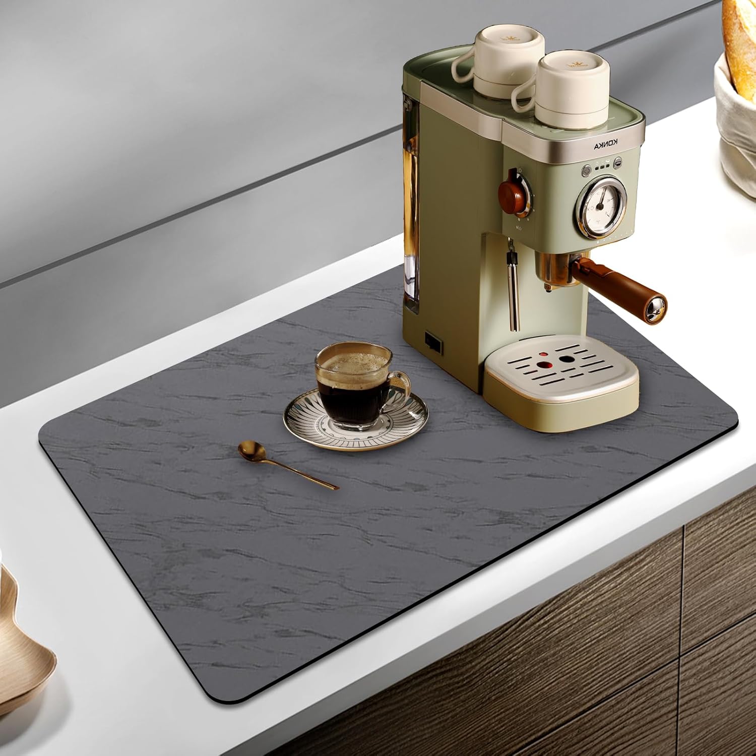 Coffee Mat, Dish Drying Mats for Kitchen Counter, Hide