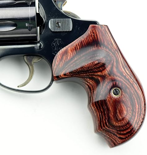 Altamont - Puños redondos para revólver S&W J Bateleur Puños de pistola de madera real para Smith & Wesson J Frame Round Butt .38 Special y
