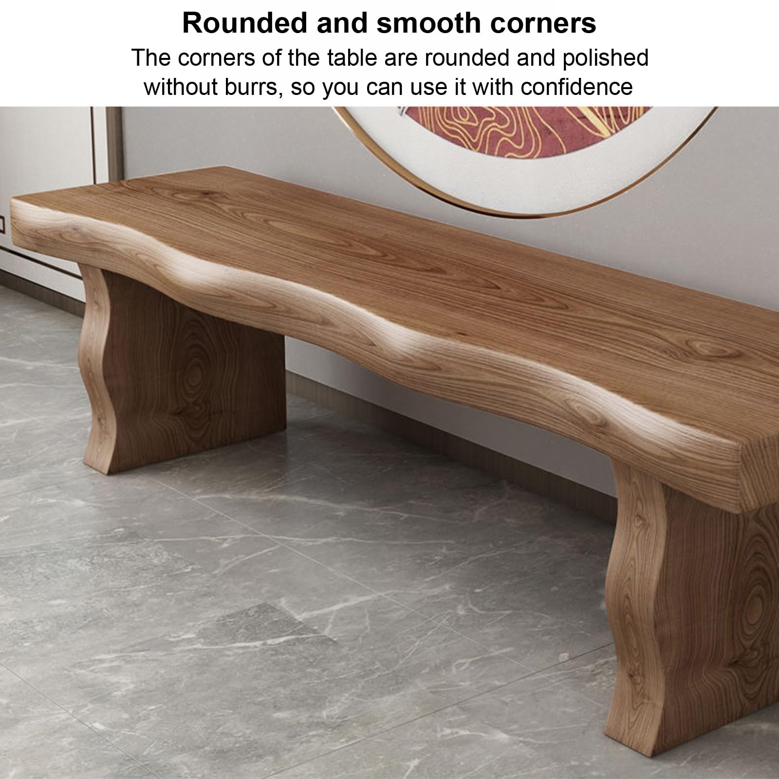 Banc d'intérieur en bois massif de style campagnard pour salon ou salle à manger, banc à chaussures ou banc d'entrée, marron, banc de table de cuisine intérieure, pour salle à manger de style campag