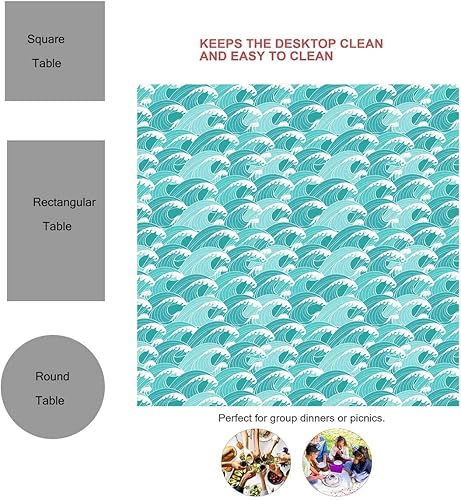 Vista 26 de Mantel de textura de mármol Redondo para mesa de 4 sillas, rectangular para fiestas de Navidad, 30 x 30 pulgadas