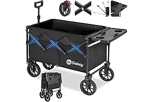 Sekey Folding Wagon with Table - The Perfect Companion for Outdoor Adventures!