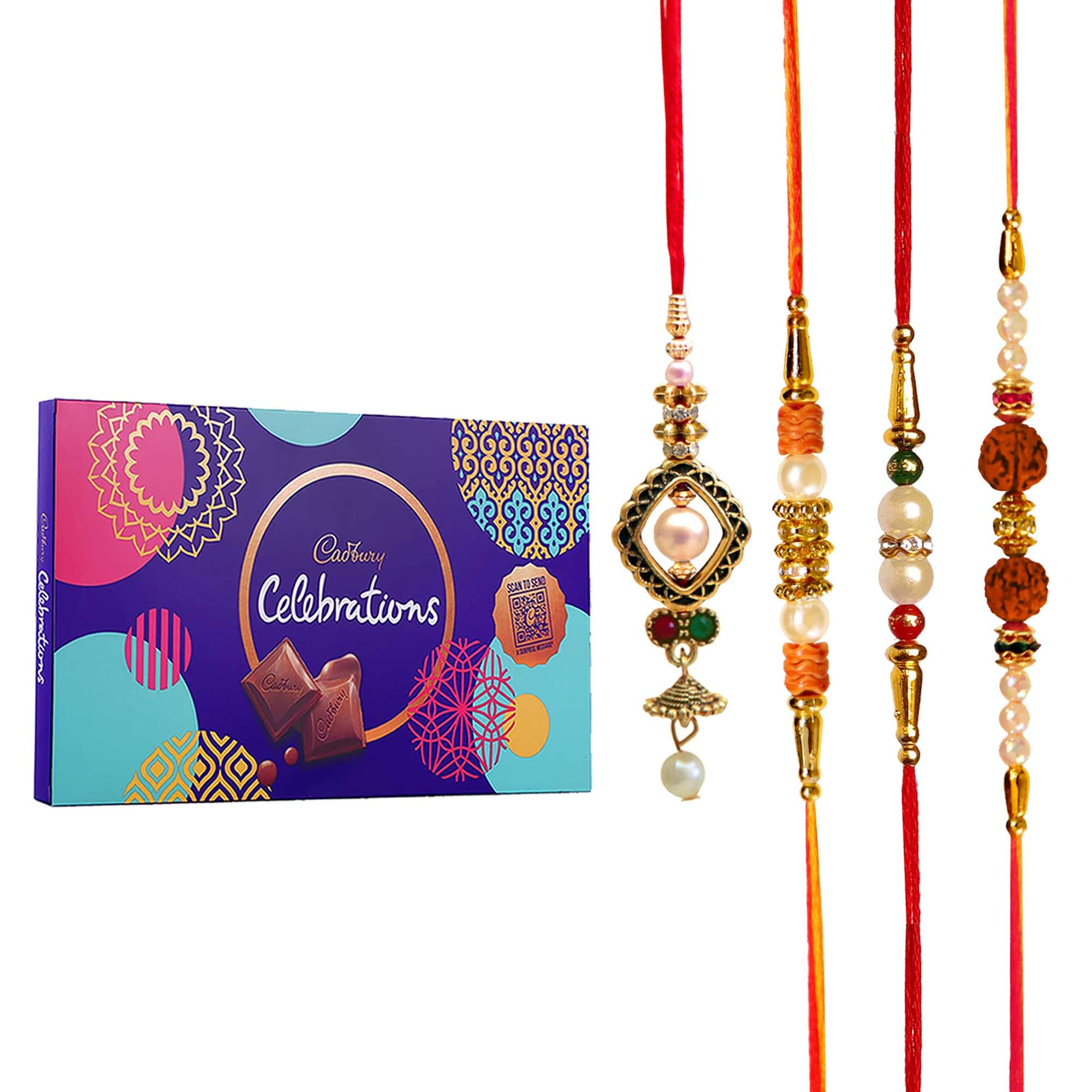 Maalpani Premium Gift Set of 3 Pearl and Rudraksh Rakhi - Chocolates - Celebration Hamper (B07F6CD6DR) Amazon Price History, Amazon Price Tracker