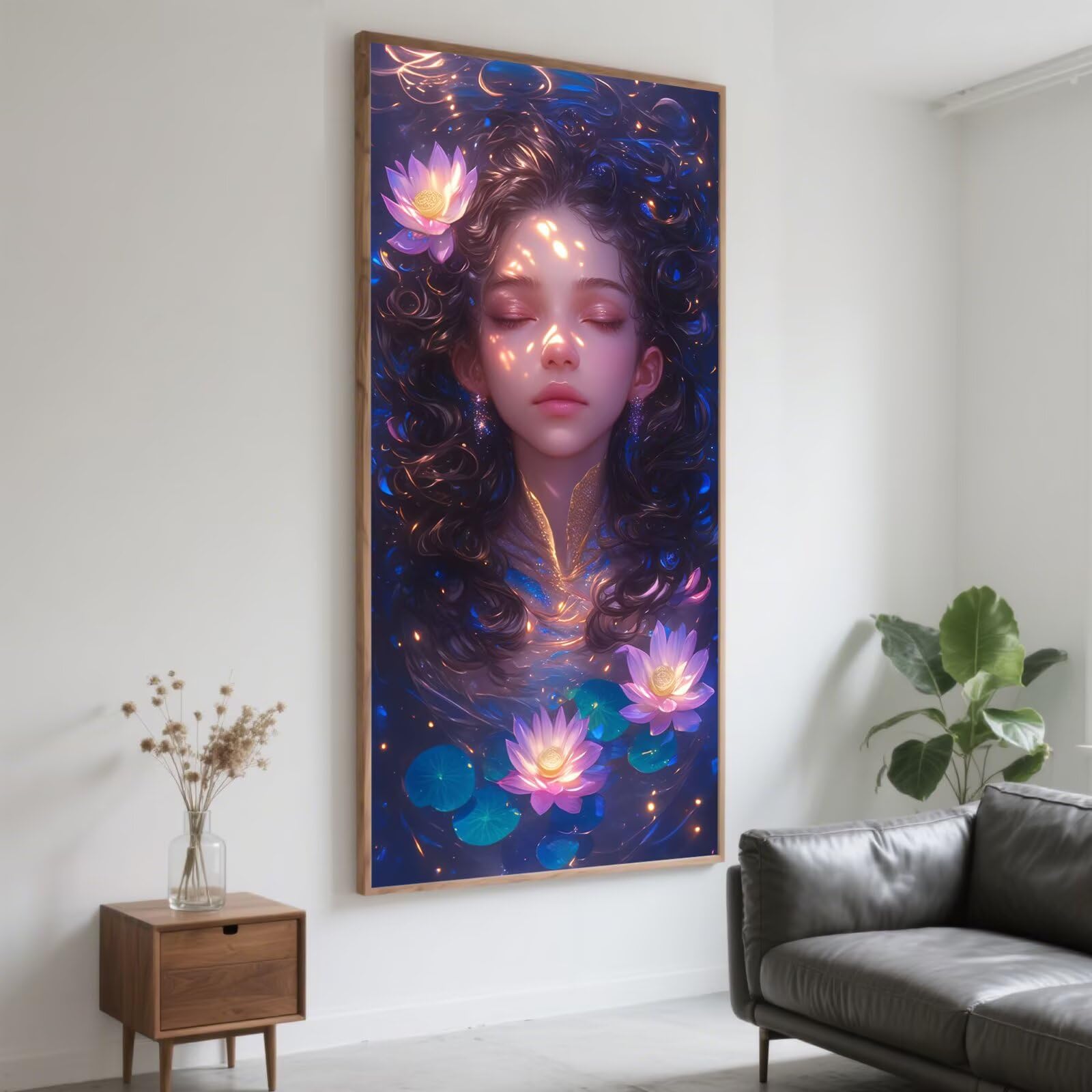 Lotus Diamond Art Beauty Diamond Painting Arts and Crafts dla dorosłych, zestawy do malowania diamentami 5D, dorosłych, Crysta, haft krzyżykowy, zestaw do haftowania dla początkujących, dekoracja