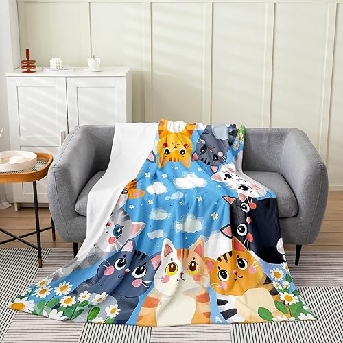 Miniatura 32 de Manta de franela de girasol, manta de forro polar con estampado de piel de vaca, para niños y niñas, niños y adultos, manta de sherpa abstracta