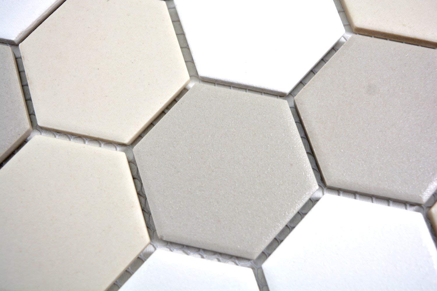 Azulejos de mosaico de cerámica hexagonal Blanco beige marrón Antideslizante cocina suelo baño pared ducha