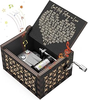 PATPAT Wooden Vintage Hand Crank Music Box Romantic Wooden Music Box Gift Vintage Can't Help Falling in Love Engraved Kids Price In India
