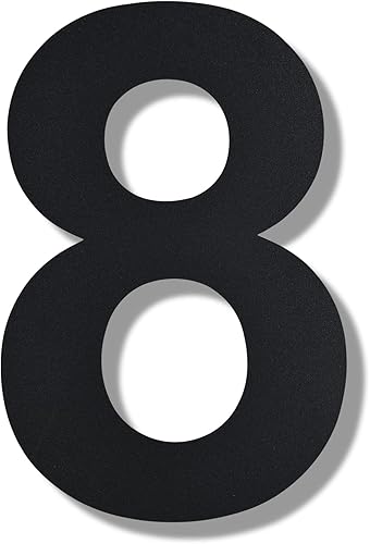 BetLight Números de casa modernos, 8 pulgadas de alto, de acero inoxidable, flotante, número de dirección para exteriornegronúmero 8