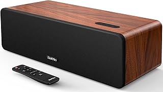 Sound Bars for TV, 16.5'' Wooden TV Speakers Soundbar Home Theater Surround Sound System with Dual 3.5'' Woofers, Bluetooth 5.0 and HDMI ARC/Optical/AUX Input for TV, Projector, Record Player