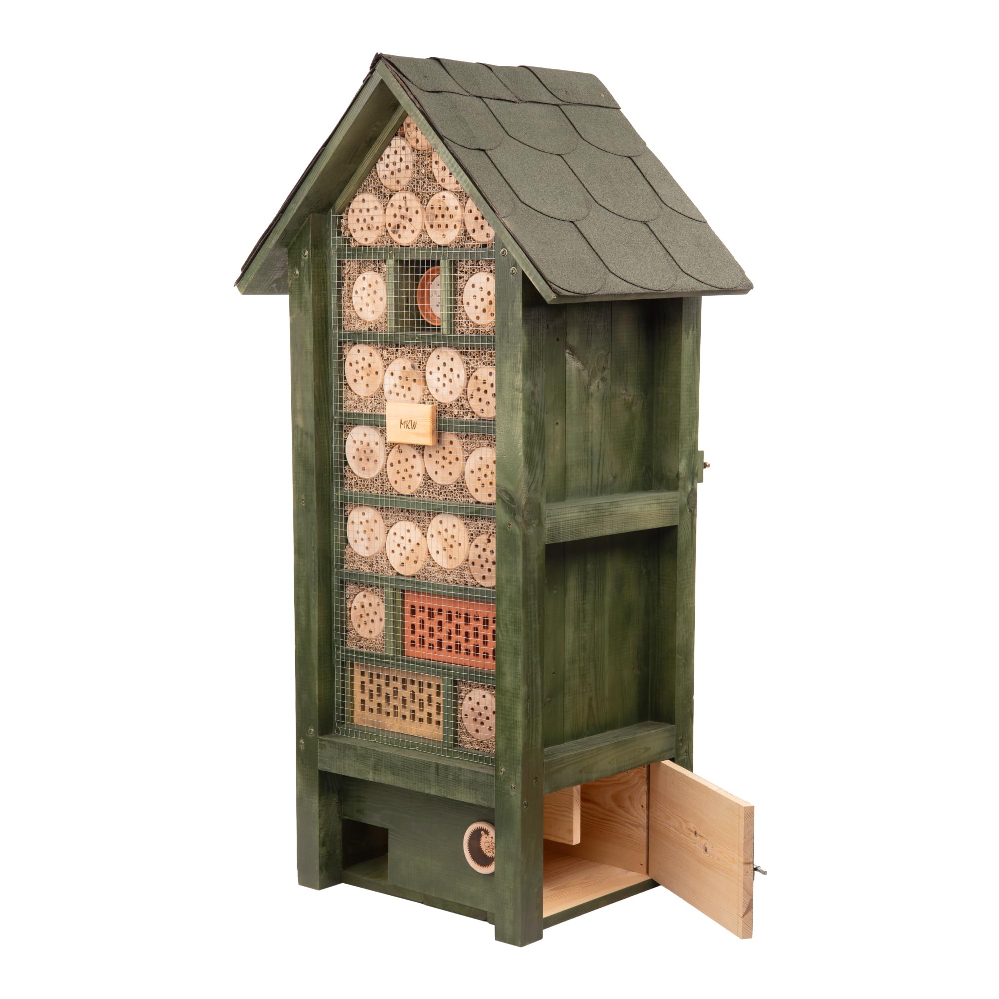 Insektenhotel & Igelhaus - Wetterfest - Arche Noah – riesiger, beidseitig offener Nistkasten MKW Nr. 2 - Insektenhaus aus massivem Laub- und Nadelholz - für Wildbienen, Marienkäfer & Schmetterlinge