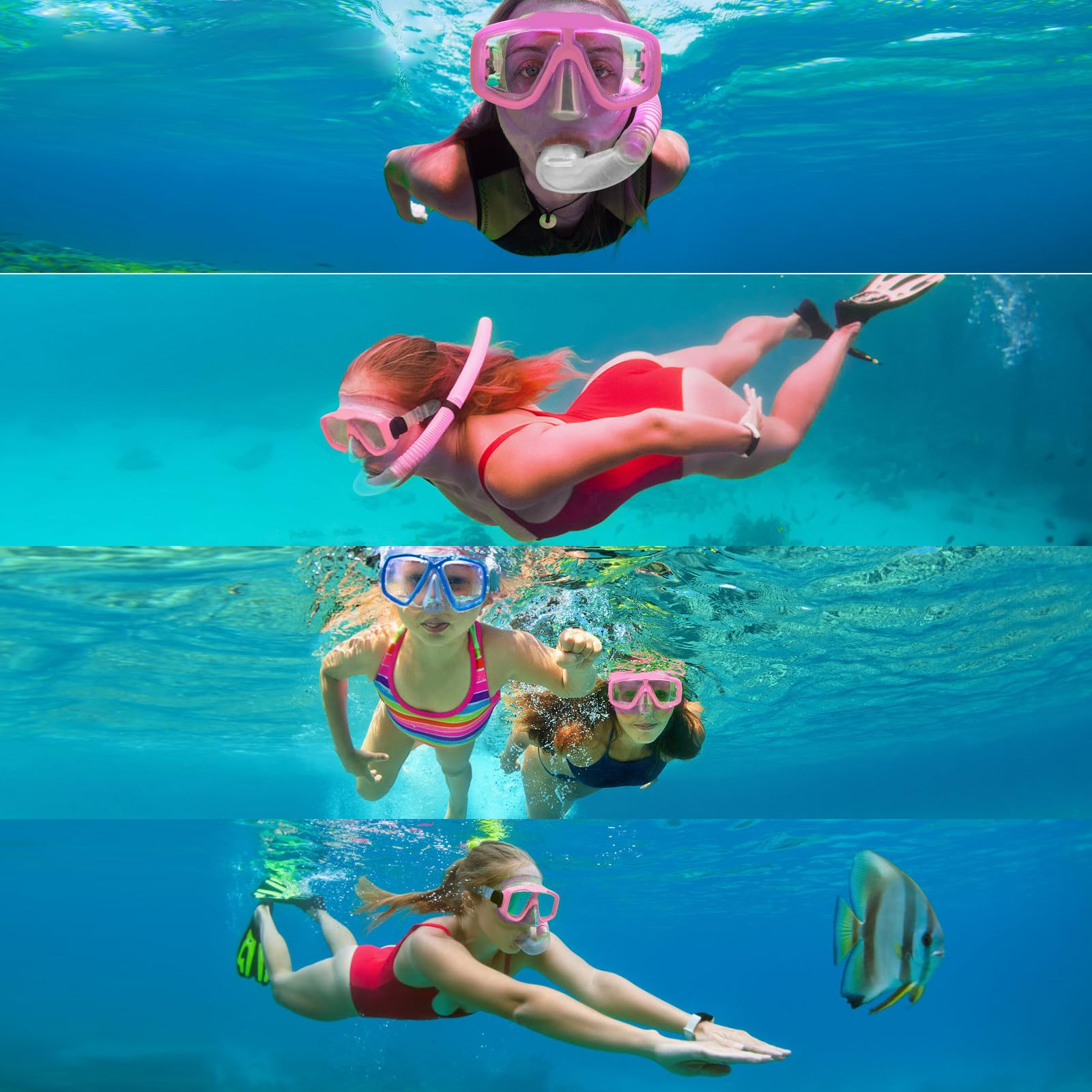 POPOYU Schnorchelmaske Erwachsene,Schnorchelset Tauchermaske Erwachsene,Taucherbrille mit Schnorchel Tauchmaske CO2 Sicher Cressi Taucherbrille zum Schnorcheln Alternative Schnorchelausrüstung(Pink)