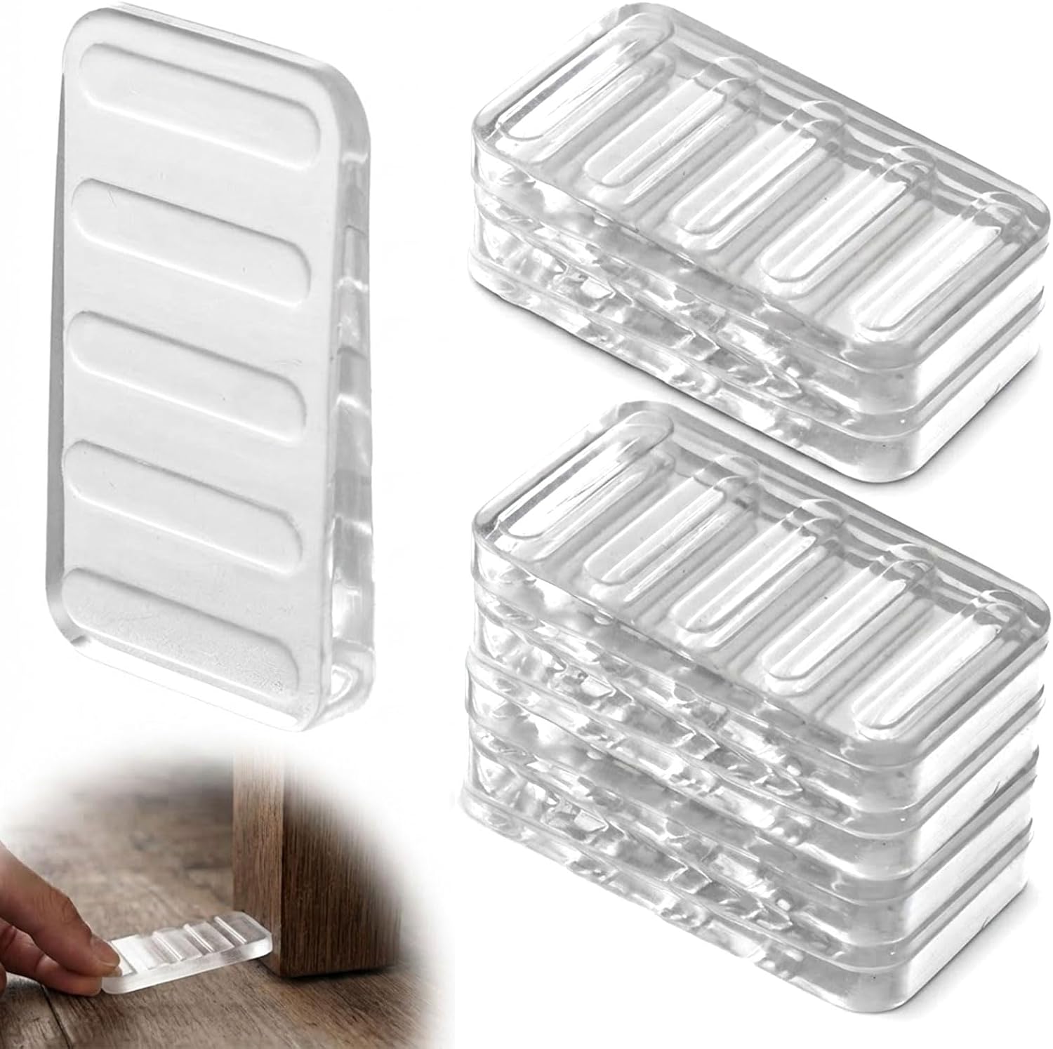 12 Pcs Clear Plastic Shims for Leveling, Adjustable Furniture Shims