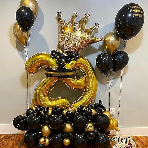 Miniatura 7 de Globos dorados de 40 pulgadas con números grandes para helio, globos grandes de aluminio Mylar para decoración de fiestas de cumpleaños (número 7)