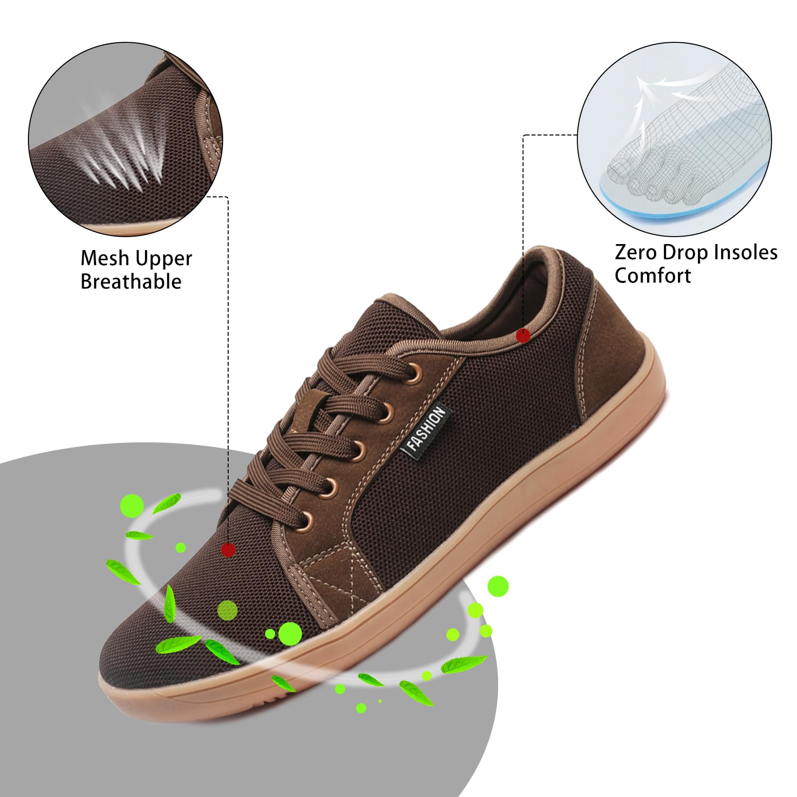 AONEGOLD Barefoot Minimalistas Hombre Mujer Zapatillas De Trail Running Ligeros Transpirables Deporte con Horma Ancha Zapatos Descalzos Calzado para Fitness Gr.37-48 EU