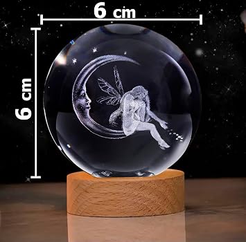Eye-Tiring Planet Saturn Motif Desktop Lighting Night Light with Coverzone Wooden Stand Decorative Children's Room Living Room Bedroom Lamp 6cm x 6cm (Girl in the Mature) [Energy Class A+]