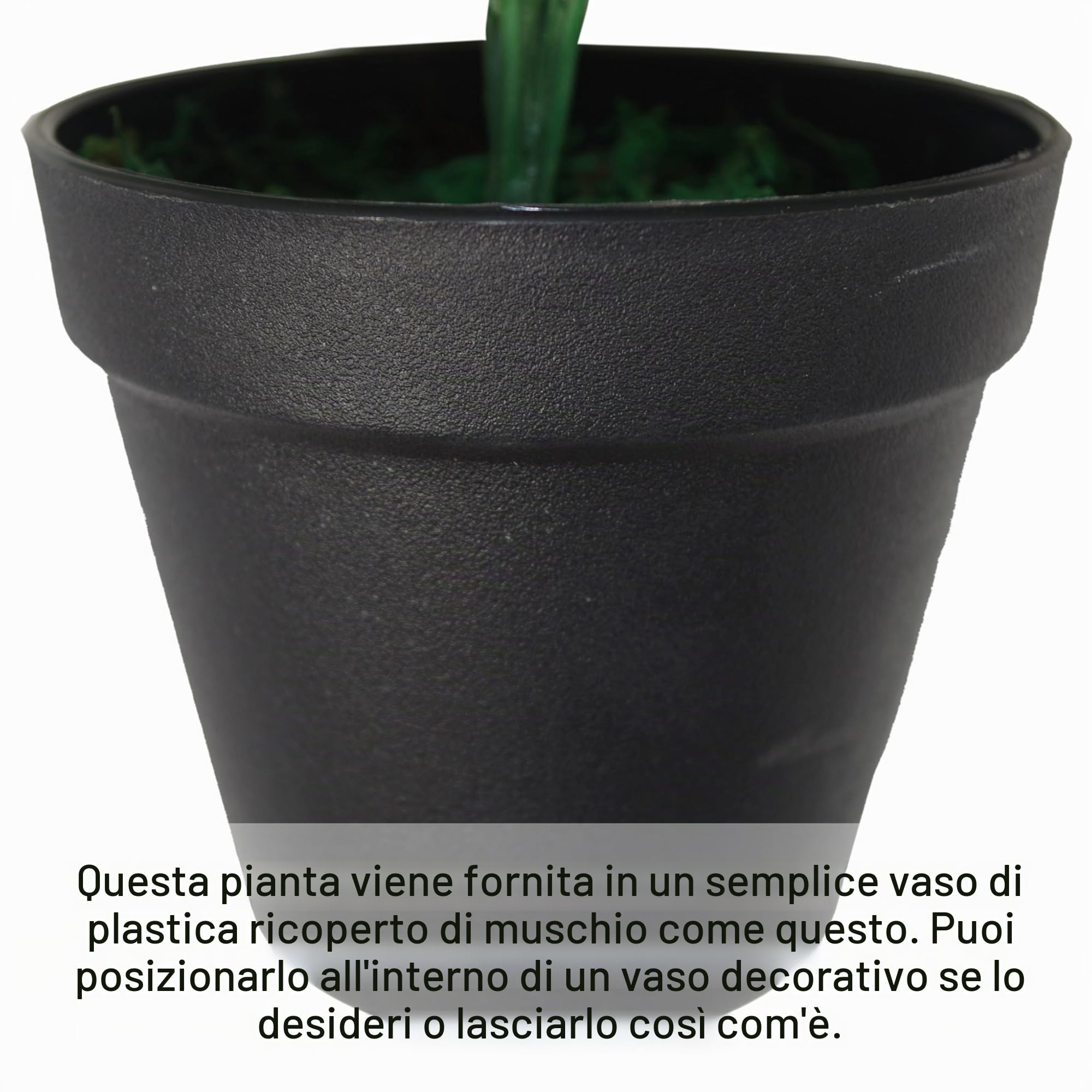 Leaf Leaf-7068 - Pianta Artificiale di Monstera, 60 cm, Vaso Nero