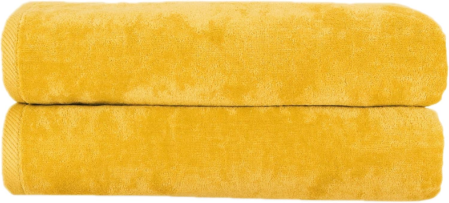 Diplomat Beach Towels Terry Velour 30x60 2-Pack (Athletic Gold PMS 130-C) 11.0 Lbs per Doz 100% Cotton