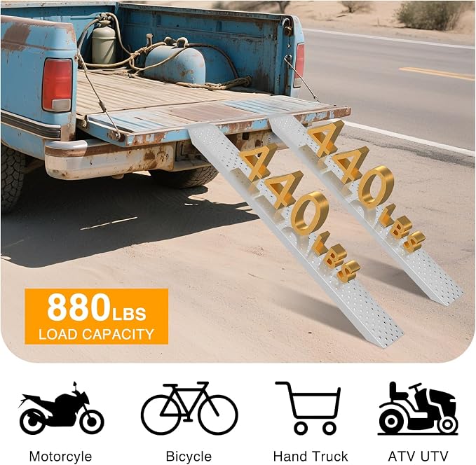 Rampas de carga Nilight de acero pesado, 62.6" x 9" 880lb 2-pack miniatura 3