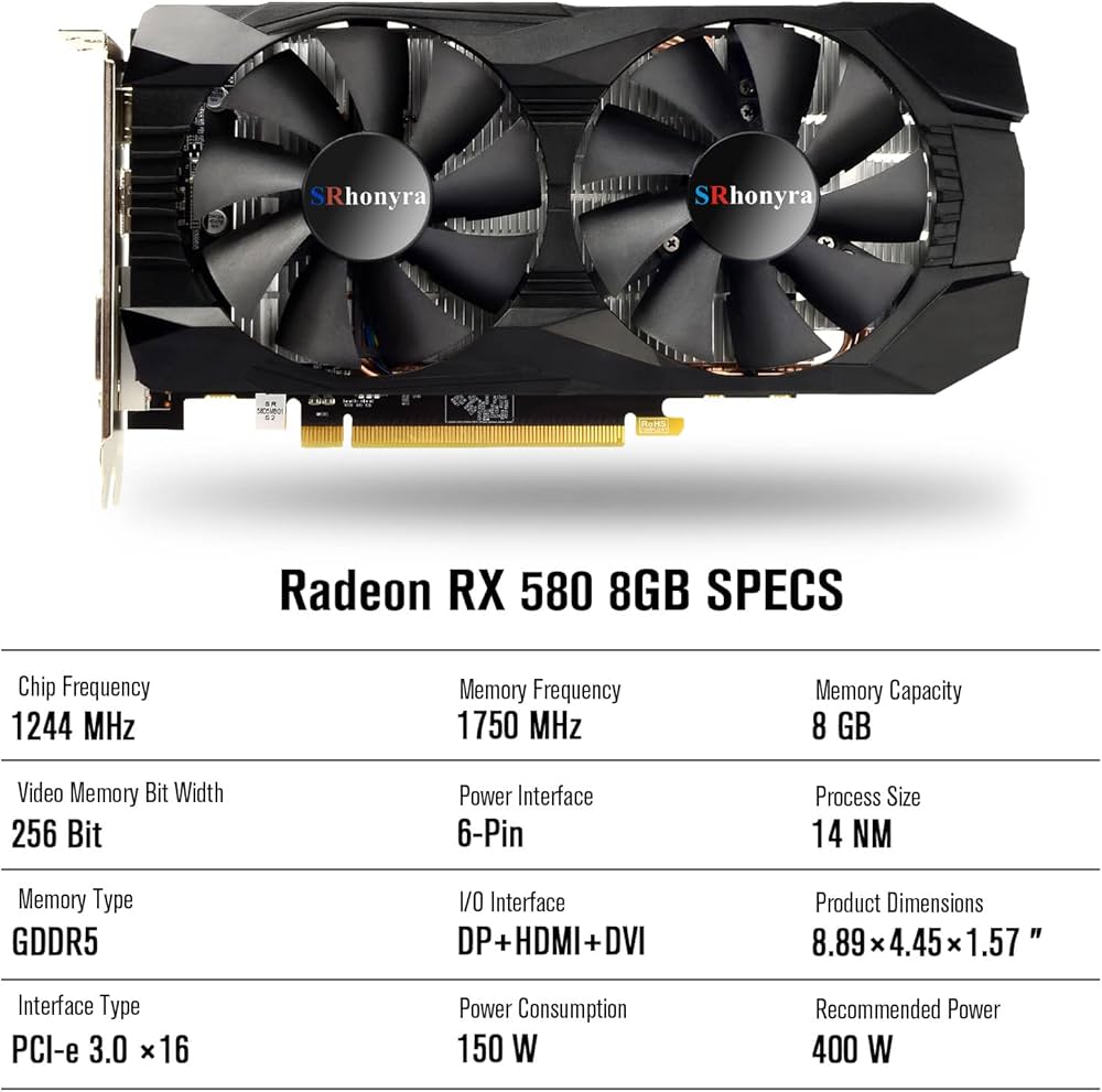 Amazon.in: Buy SRhonyra Radeon RX 580 2048SP 8GB GDDR5 Graphics