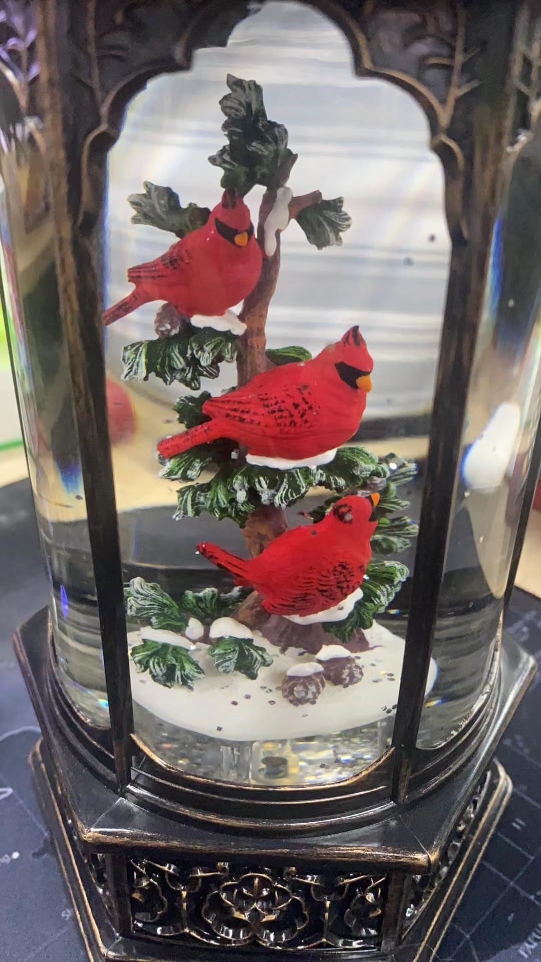 Cardinal Snow Globe, Christmas Snow Globe,