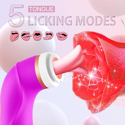 Miniatura 3 de Vibrador de succión de clítoris, vibrador de lengua de punto G con 8 modos de succión y 10 modos de vibración de cola y 5 modos de lamer, juguete