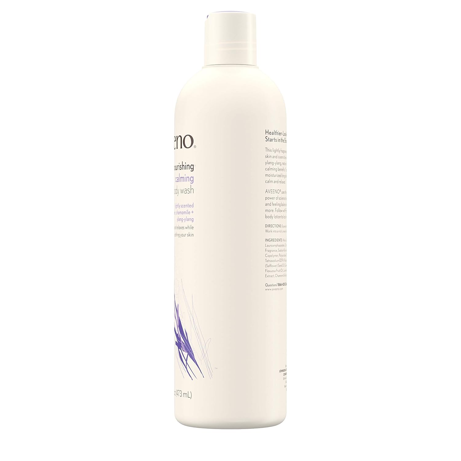 Aveeno Positively Nourishing Calming Body Wash with Lavender, Chamomile & Ylang-Ylang, Lightly Scented Daily Moisturizing Body Cleanser to Soothe & Relax, 16 fl. oz : Bath And Shower Gels : Beauty & Personal Care