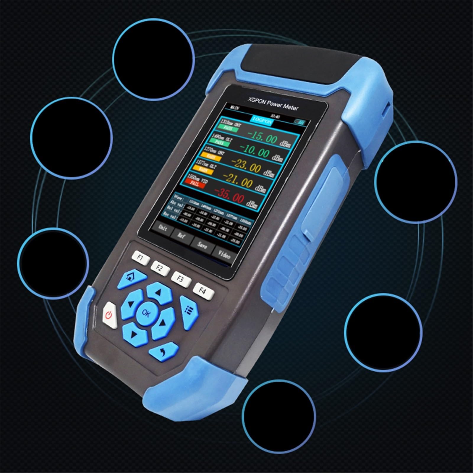 Medidor de potencia PON EXFO XG/XGS-PON 1270/1310/1490/1550/1577 nm, comprobador de red de longitud de onda, herramientas FTTH, equipos de fibra