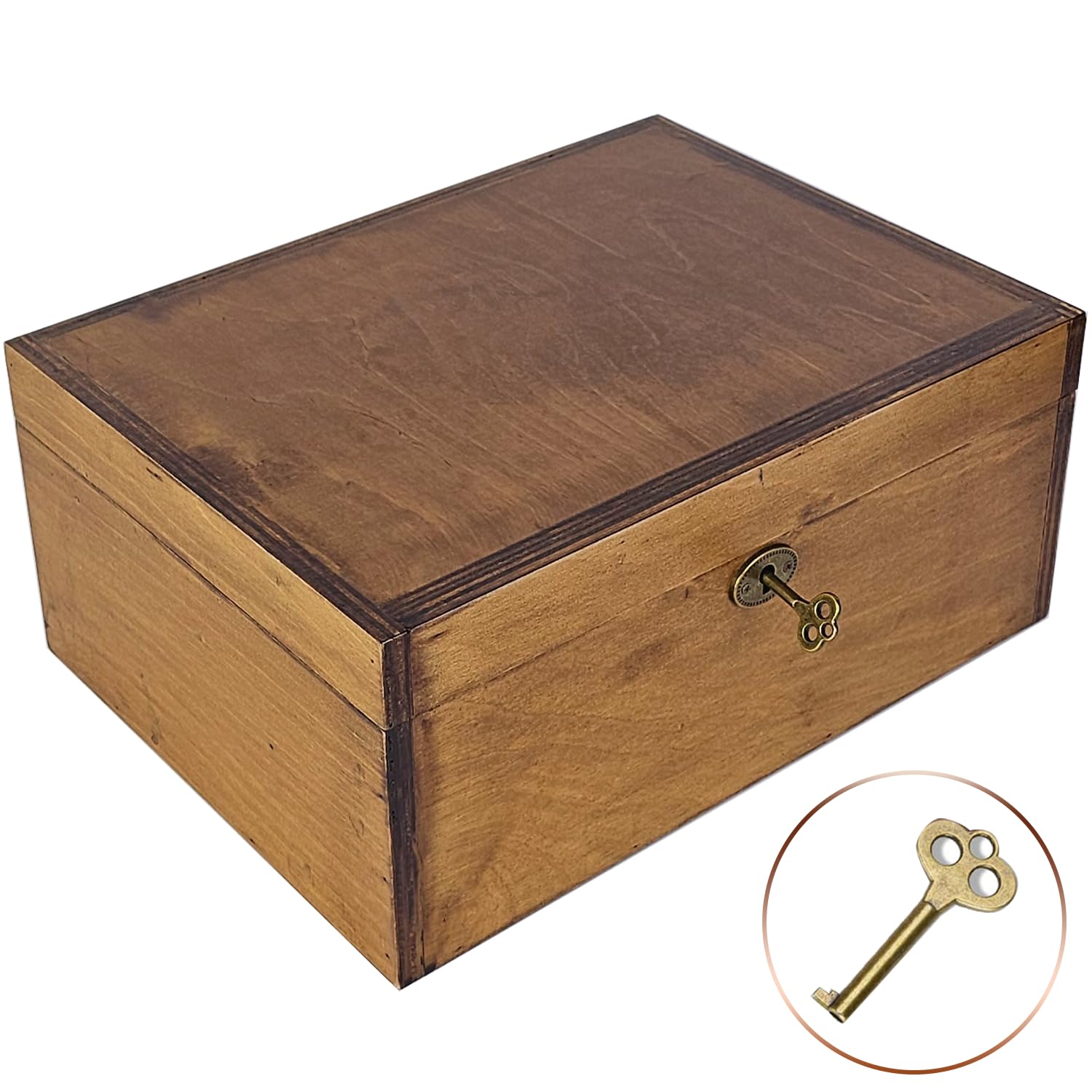 Amazon.com: BeeGreeny Large Wooden Box with Lock and Key, Vintage