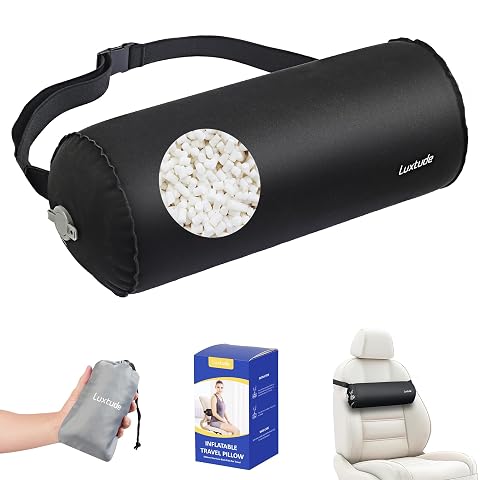 Luxtude Inflatable Lumbar Pillow for Airplane Travel Inflatable Lumbar Support Pillow for Car Office Chair Neck Roll Pillows
