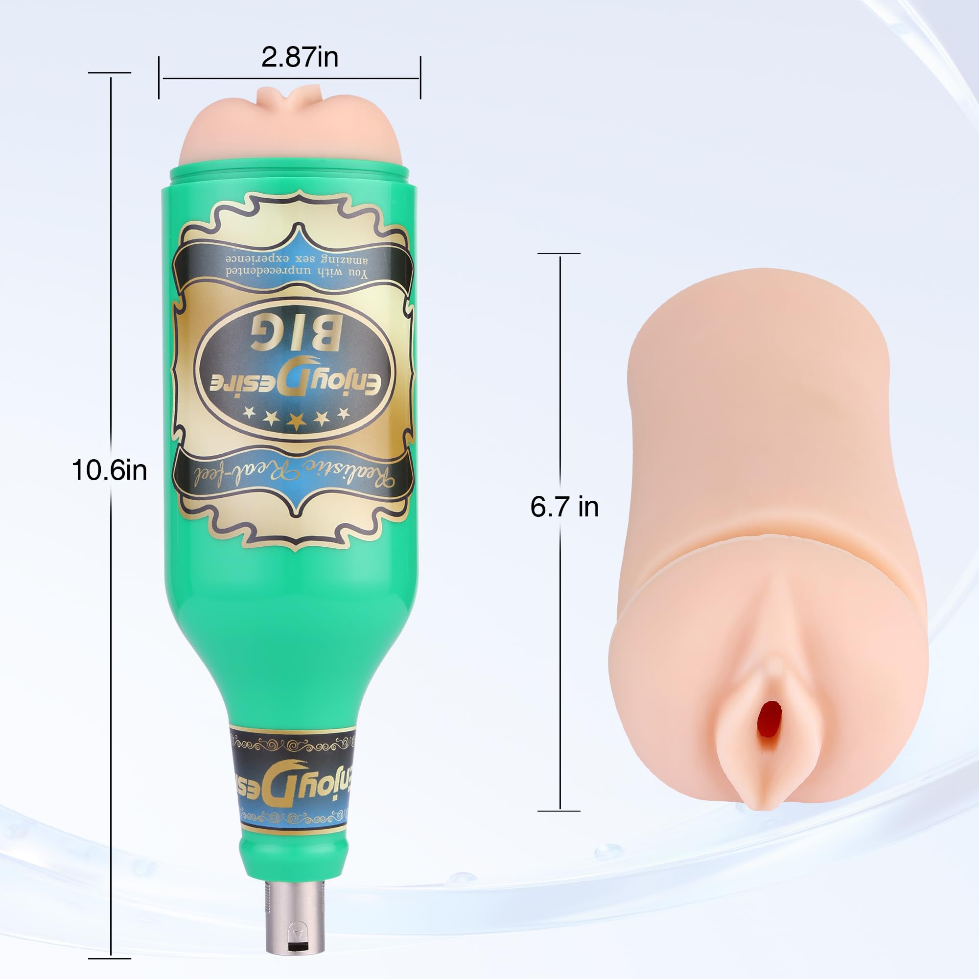 Coppa per masturbazione ingrandita per macchina del sesso - Compatibile con 3 connettori XLR, manicotto ad alta stimolazione per uomo, materiale TPE morbido, facile da pulire e riutilizzabile, piacere