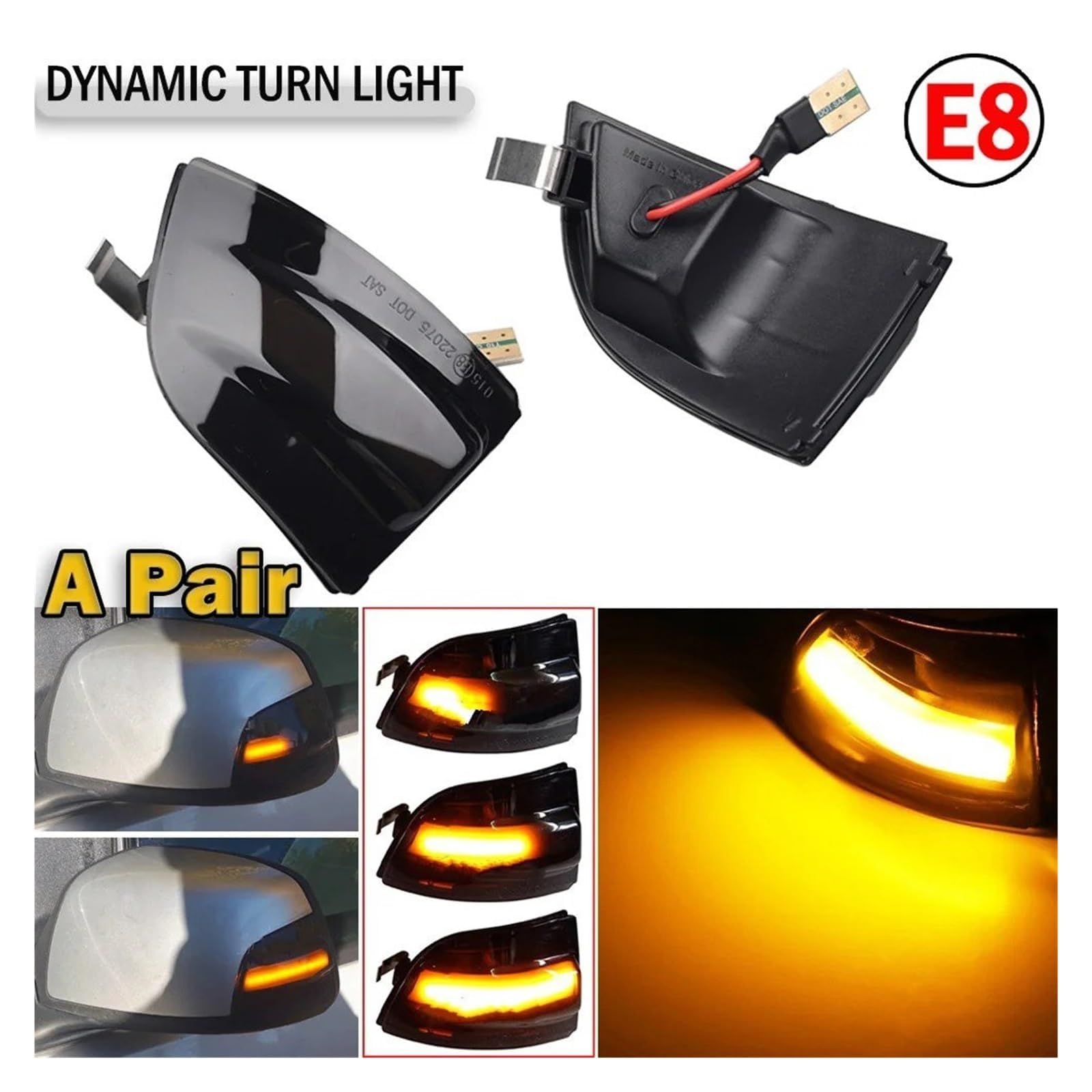 Auto Rückspiegel Blinker,für Focus 2 MK2 C-MAX 2004 2005 2006 2007 2008,Auto Blinker Licht Seite Spiegel Blinker Links Rechts Zubehör