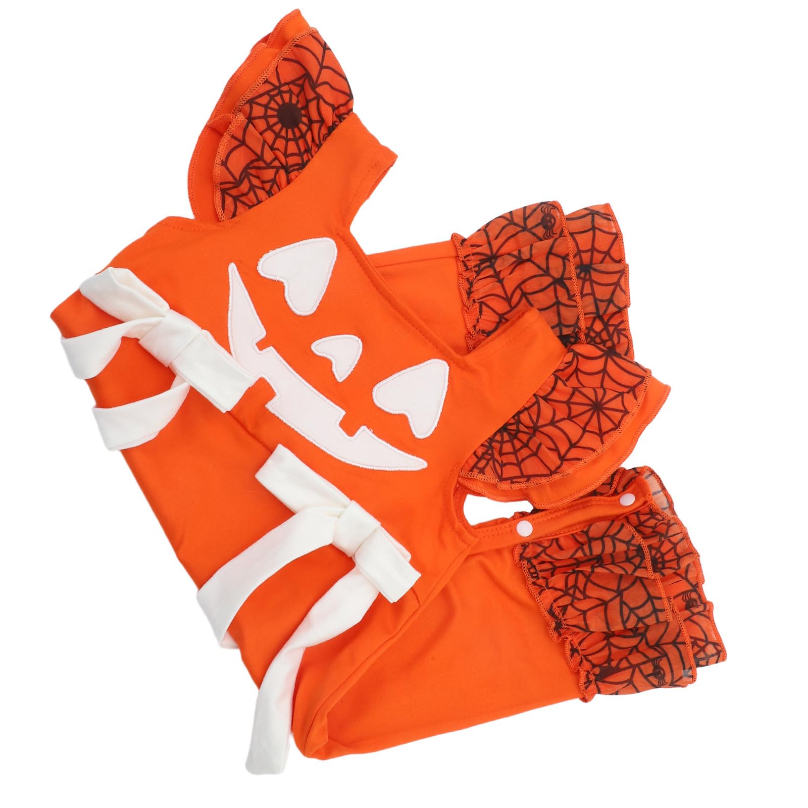 Healeved 3 Pezzi Tutina Halloween per Neonata Design a Zucca Arancione in Cotone Morbido e Traspirante, Costume a Tema Festa Comodo per Ragazzo Ragazza e Adatto a Raduni Festivi