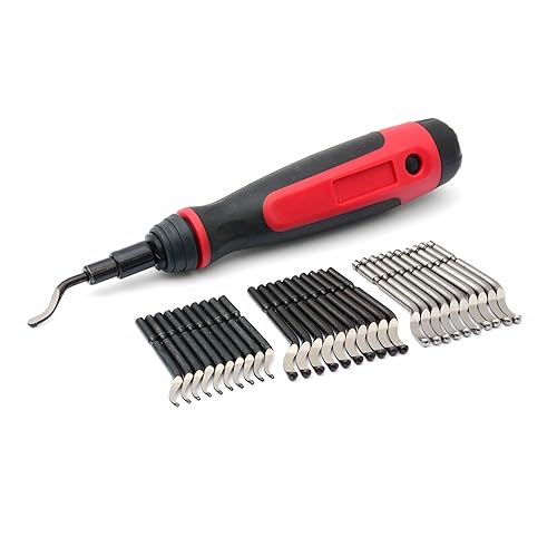 Miniatura 8 de AFA Tooling - Herramienta de desbarbado extensible de largo alcance con 16 cuchillas giratorias de acero de alta velocidad surtidas  Funciona en