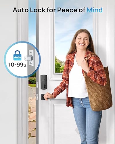 Miniatura 4 de BlackSmith Cerradura de puerta de entrada sin llave 0.1s desbloqueo inteligente para puerta delantera con manija de puerta delantera, desbloqueo de