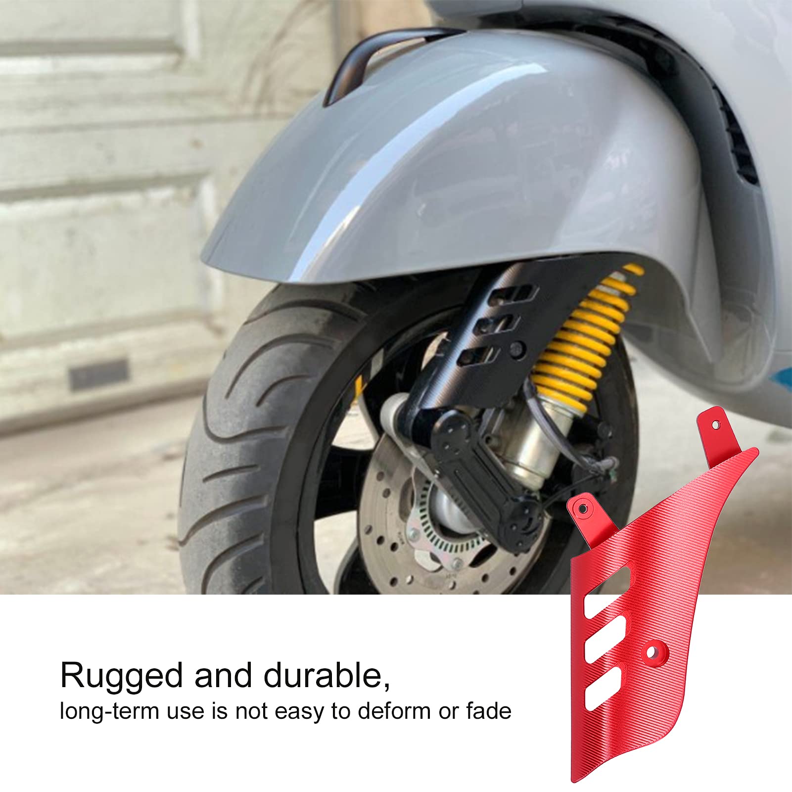 Schwingenabdeckung, Gabelwickel Ebike, Motorradschwingenabdeckung Vorderrad-Stoßdämpfer-Seitenersatz für GTS 125 200 300 2013-2020 (Ein Rot)