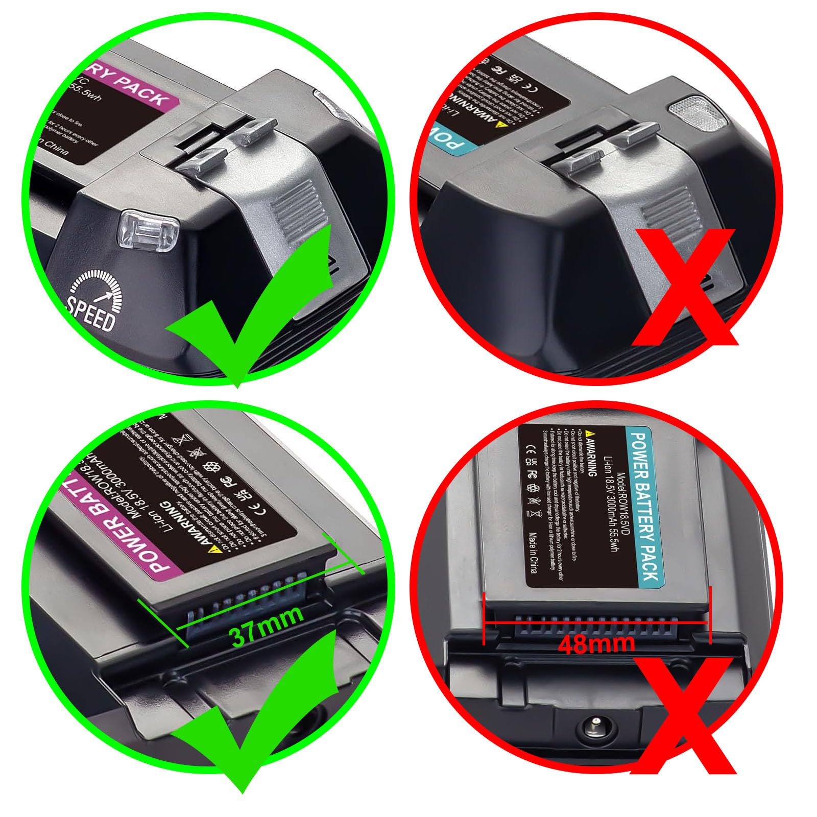 18.5V 3000mAh Batteria di ricambio per Rowenta X-PERT 6.60, Compatibile con Tefal & OBH Nordica, RH6821 RH6838 TY6837 EO6838, Ricambio batteria per aspirapolvere senza filo ZR009703