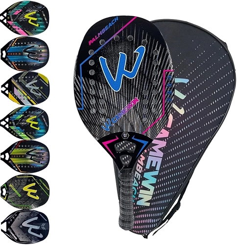 Raquete Beach Tennis Carbono 3K Profissional Com Capa Protetora Leve e Equilibrada