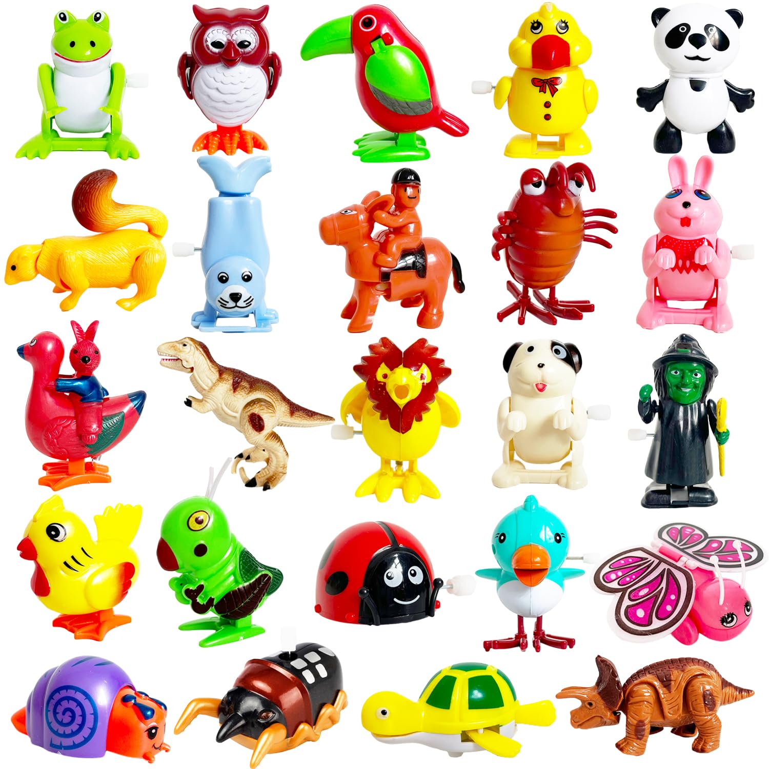 24 pcs wind up toys assorted animals bulk flipping walking jumping clockwork toywind up animal party favors toy for birthday birthday party favorsclassroom prizestreasure box