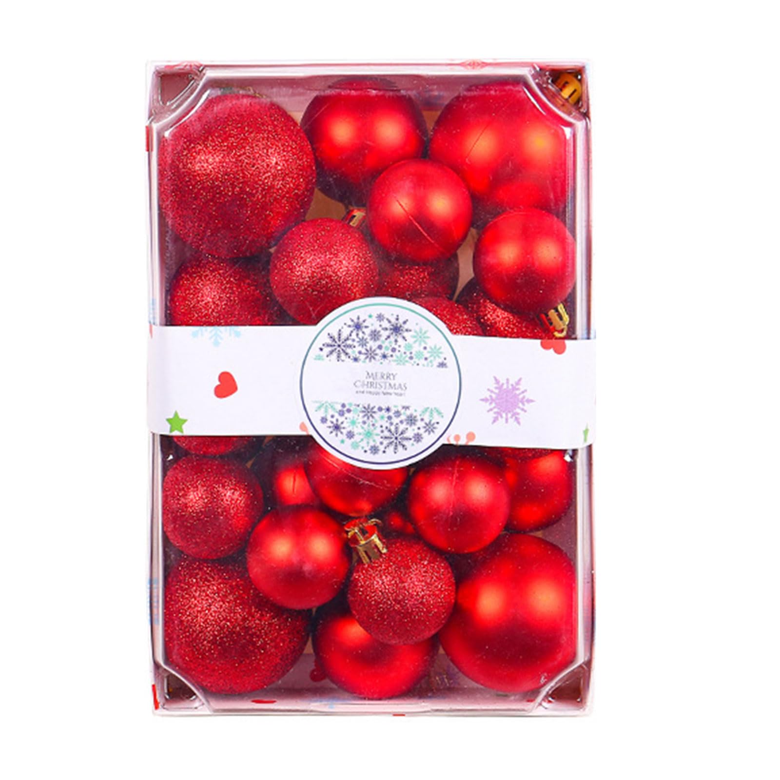 carotoe 26pcs Shatterproof Christmas Bauble Ball Ornaments for Tree Decorations Glitter Hanging Balls Pendant Holiday Wedding Christmas Ball Ornament