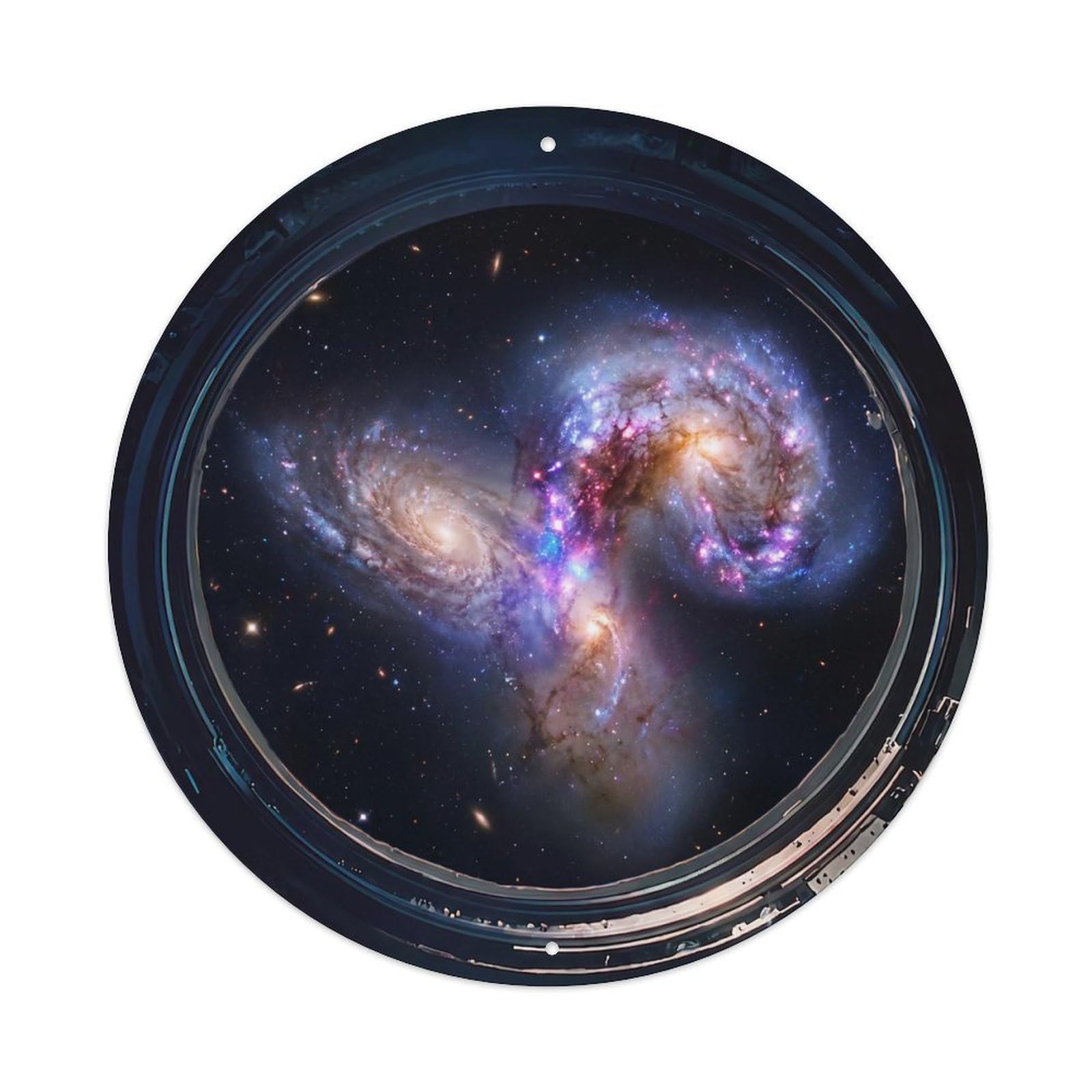 Colliding Galaxies View Metal Tin Sign