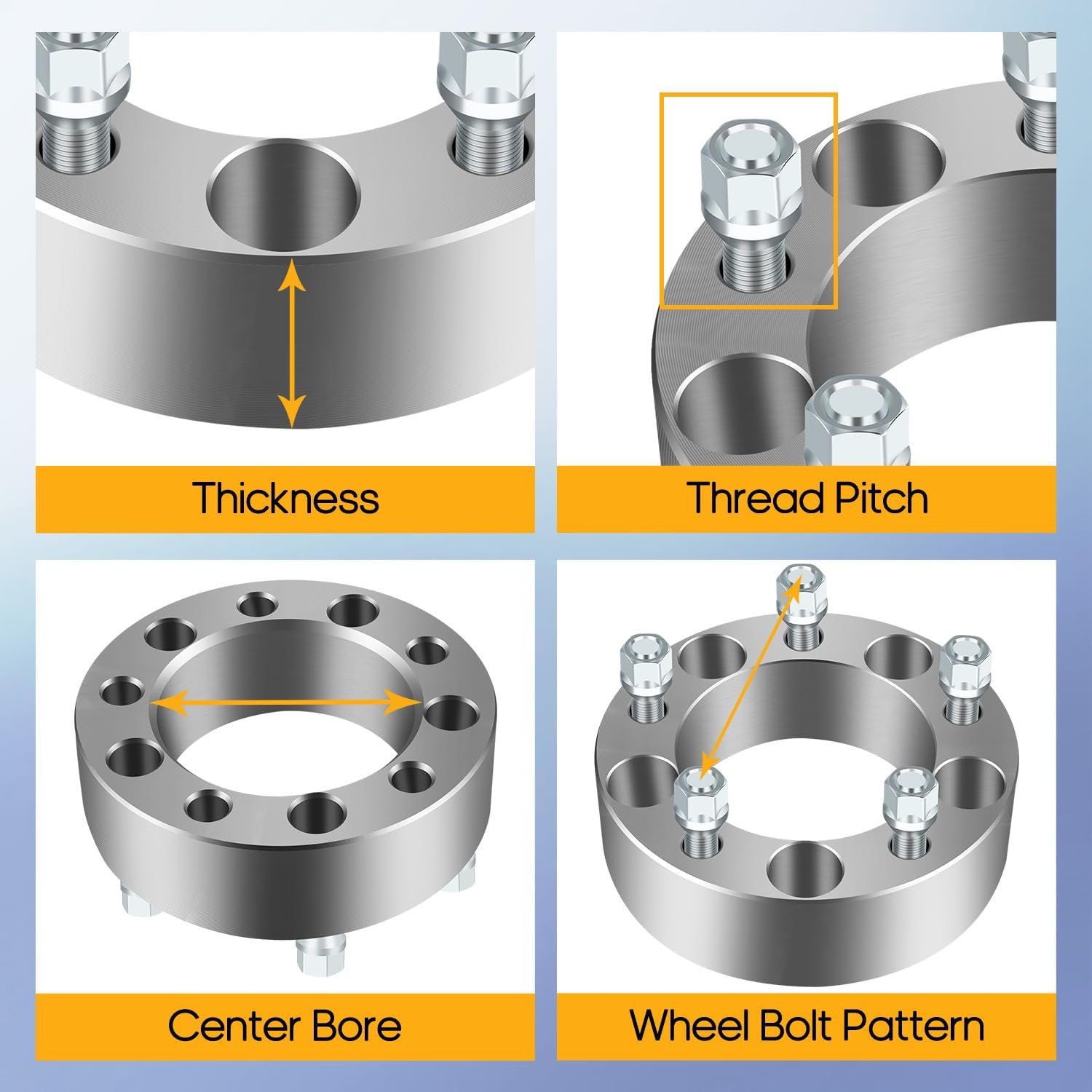 OCPTY 4PCS 2" 5 Lug 5x5.5 Wheel Spacers 2 inch 5x5.5 5x139.7mm with 9/16 Studs fit for 2004-2010 for Dodge Durango 2005-2010 for Dodge Dakota wheel spacers