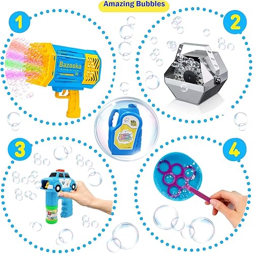 Miniatura 4 de The Dreidel Company Ready Bubble Solution - Recambio para juguetes de burbujas, hasta 2.5 galones, líquido listo para máquina de burbujas, pistolas,