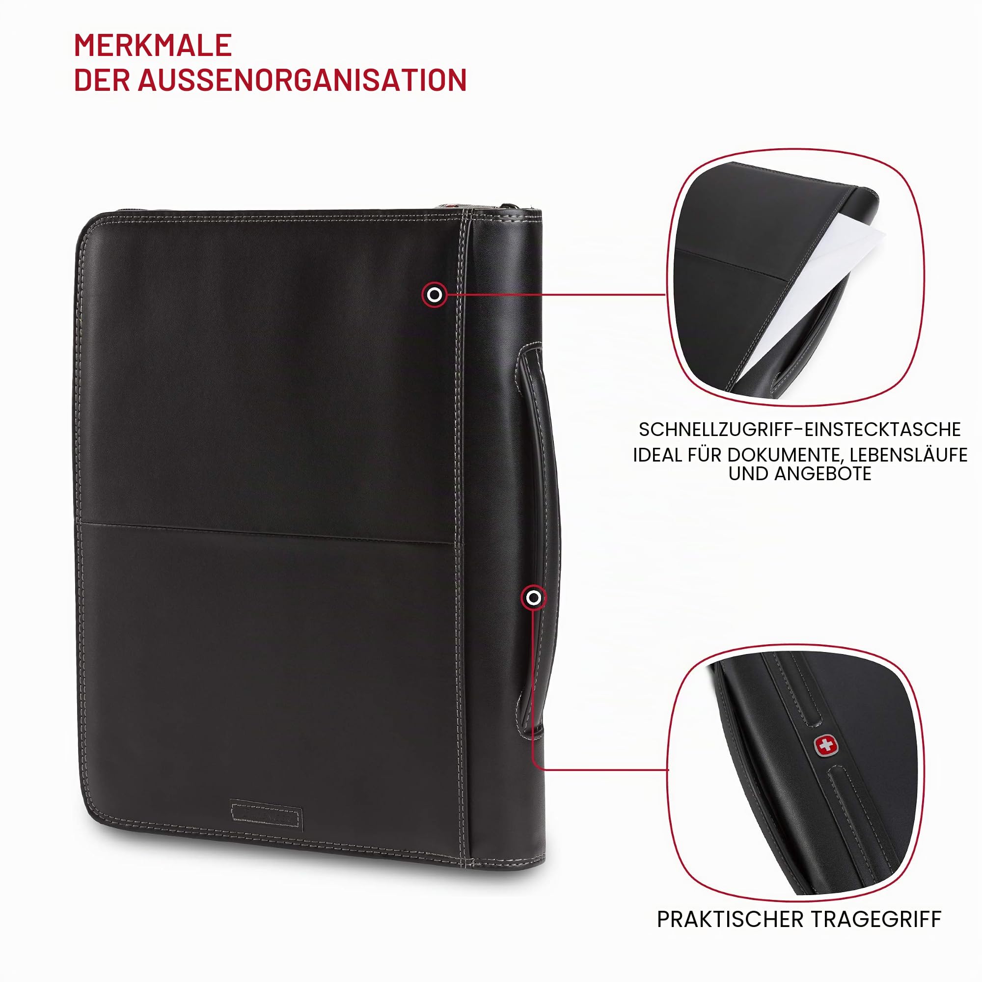 WENGER Luggage Concept Padfolio, mit Reißverschluss, Schwarz, Einheitsgröße