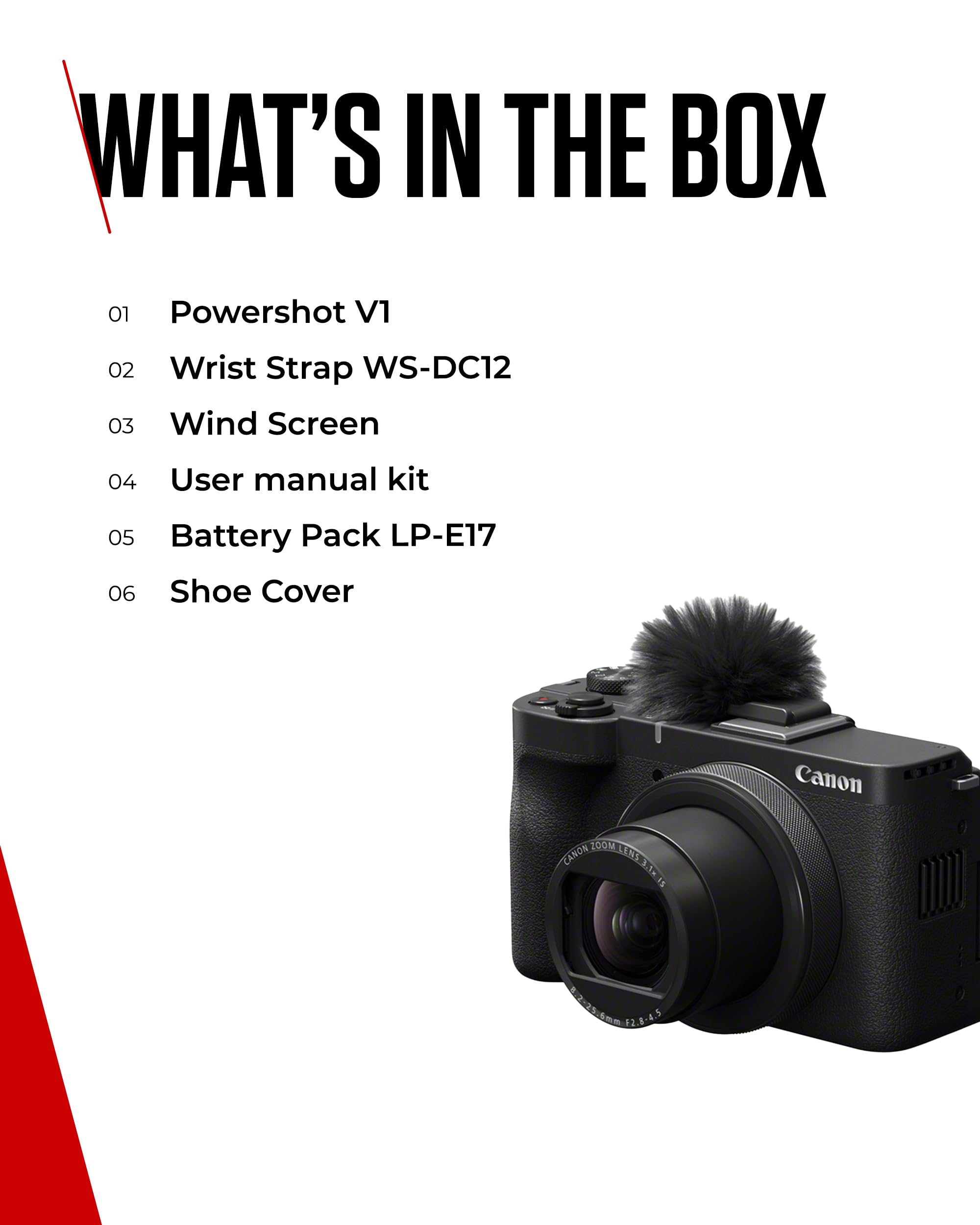 Canon PowerShot V1 - Vlogging Camera with Ultra-wide f/2.8 Lens | Content Creator Equipment for Vlogging & Travel | Connect via USB & Wi-Fi